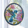 (US Only)Hummingbird Stained Glass 2D/Flat DIY Diamond Art Single-Sided Drill Pendants