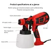 1400ml 220V Paint Sprayer 3 Mode&5 Barss Nozzles Auto Furniture Wall Sprayer Kit