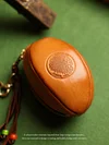 Top layer cowhide key bag retro handmade rugby bag genuine leather key bag earphone bag