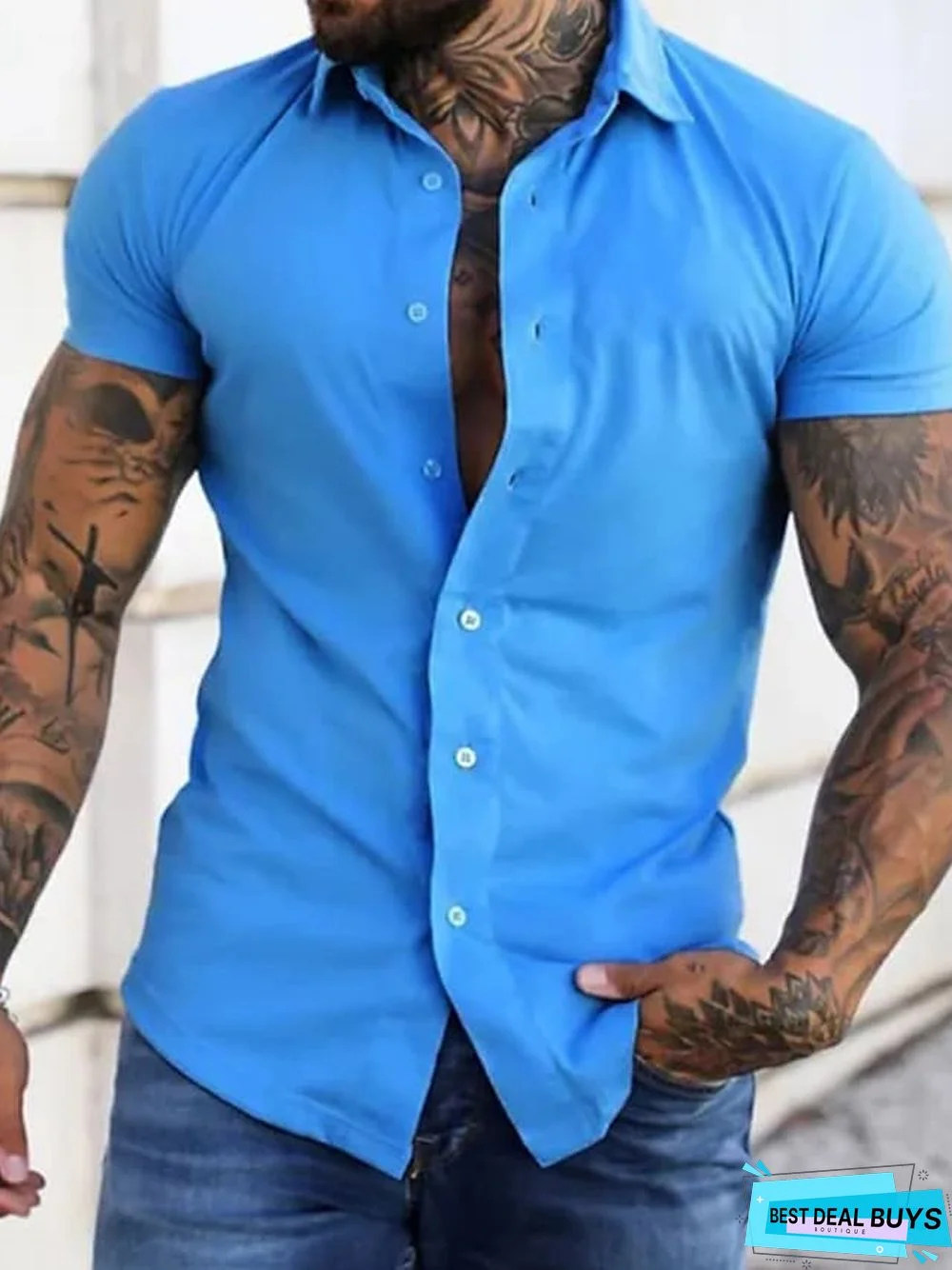 Men's Shirt Button Up Shirt Summer Shirt Casual Shirt Black White Yellow Pink Dark Navy Short Sleeve Plain Turndown Street Daily Clothing Apparel Fashion Casual Comfortable