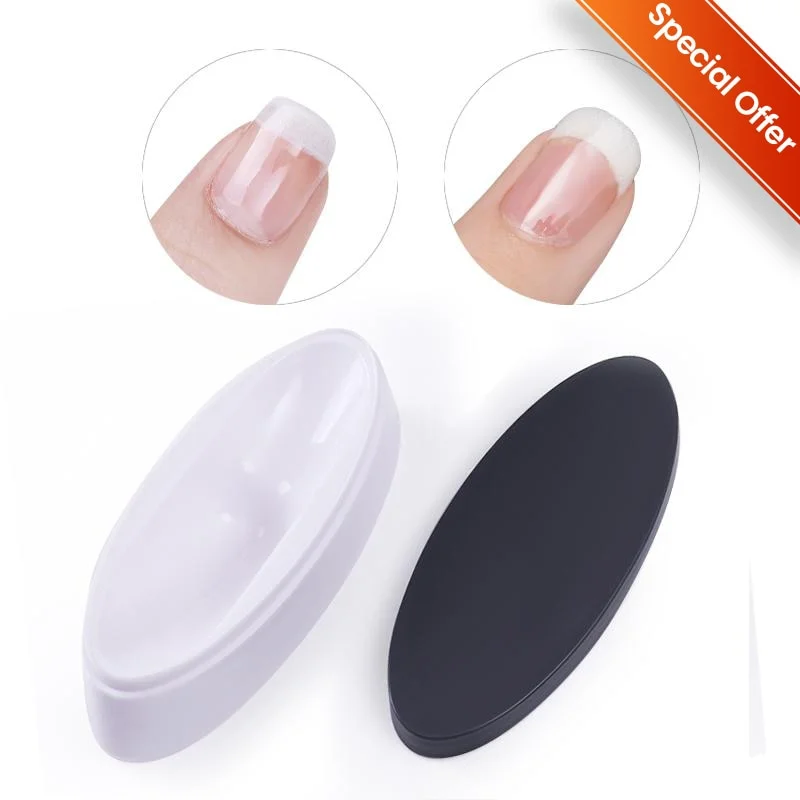 French Smile Cut V Line almond shape Tips  Edge Trimmer Nail Cutter Acrylic White French Mold Manicure Nails  Art Tools-Nail Inspo