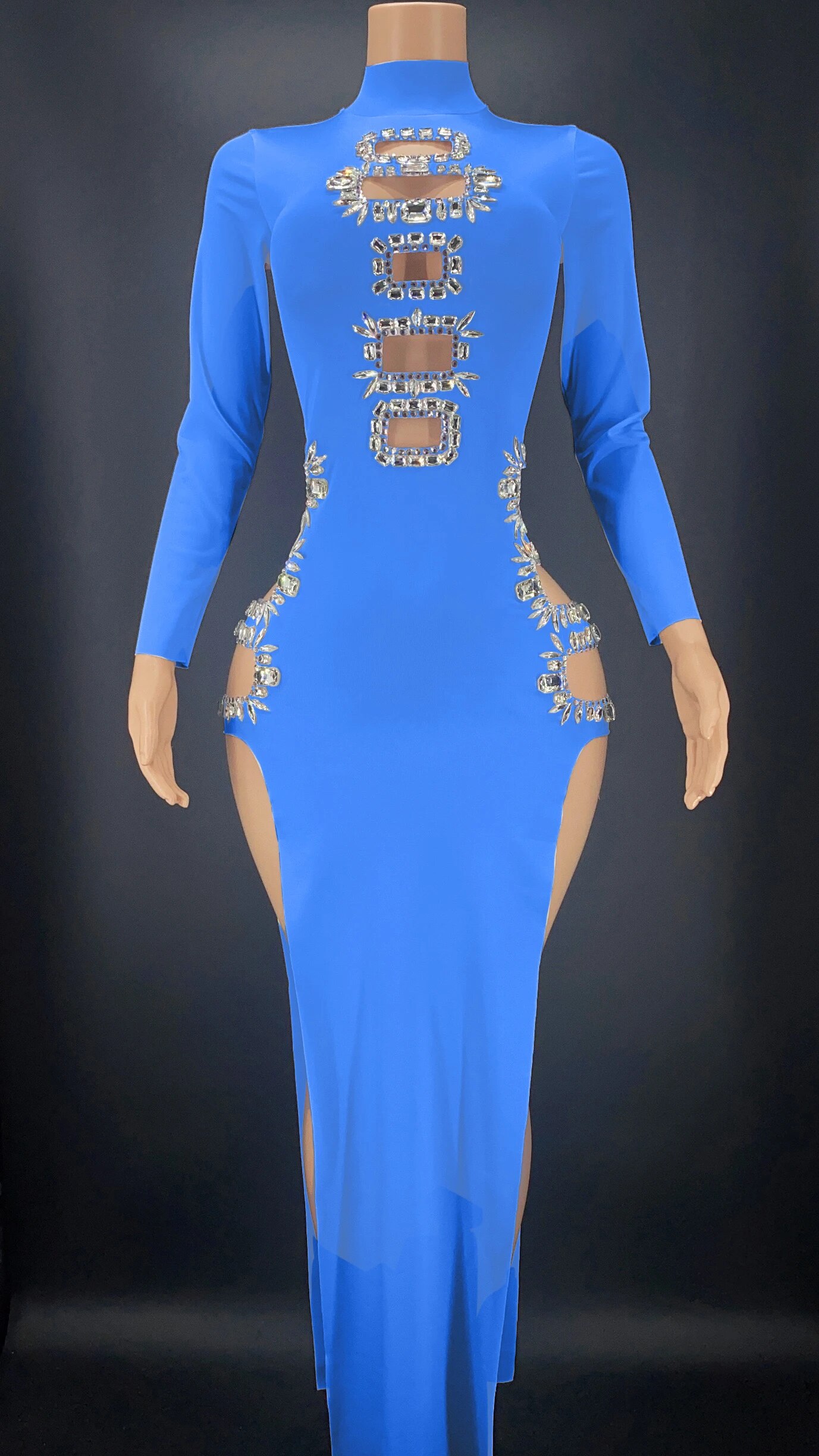 VCSHOES Nightclub Show Singer Party Dress Birthday Evening Celebrate Rhinestone Costume Dance Stretch Dance Singer Performance Co