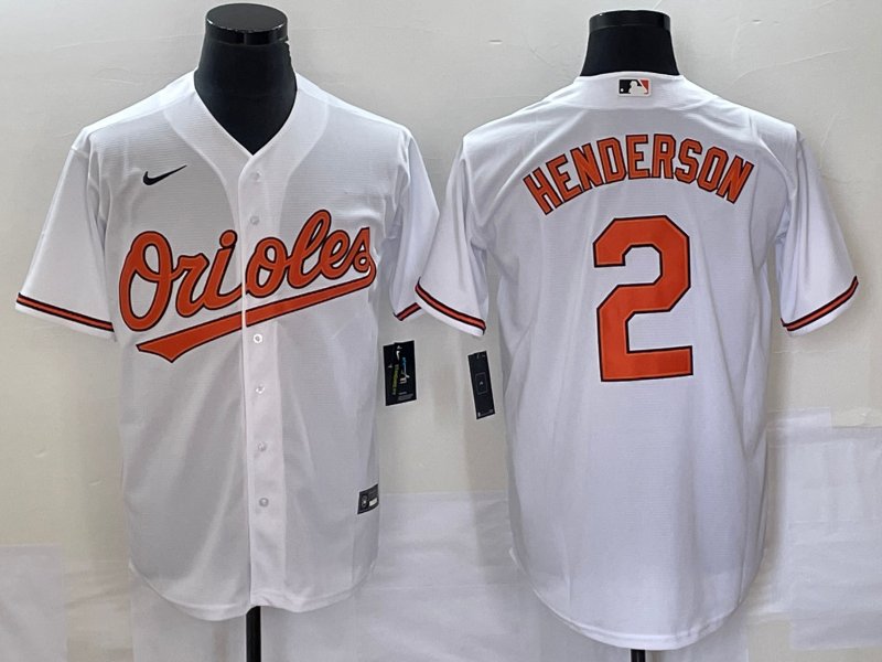 Men's Baltimore Orioles Gunnar Henderson #2 White Home Replica Player Jersey mysite