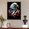 American Flag Eagle Full DIY 5D Round Drill Diamond Kits d&rsquo;art pour adultes/d&eacute;butants id&eacute;es cadeaux d&eacute;coration murale maison Diamond dots peintures arts illustr&eacute;es Artisanat en diamant Cristal Strass 40*50 cm