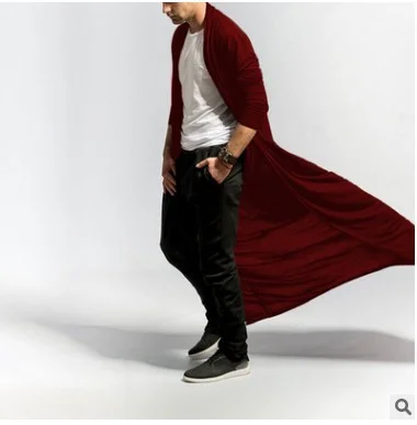 Uveng Uveng And Autumn Thin Men's Mature Long Slim Long Style Long Wind Jacket Casual Fashion Solid Color Men's Top