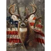 American Flag Deer  | Full Round Diamond Painting Kits