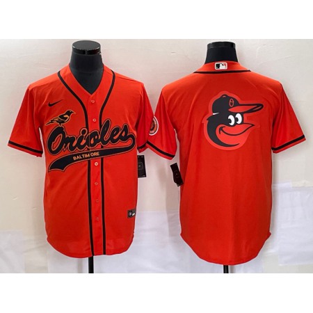 Men's Baltimore Orioles Orange Team Big Logo Cool Base Stitched Jersey PFH7
