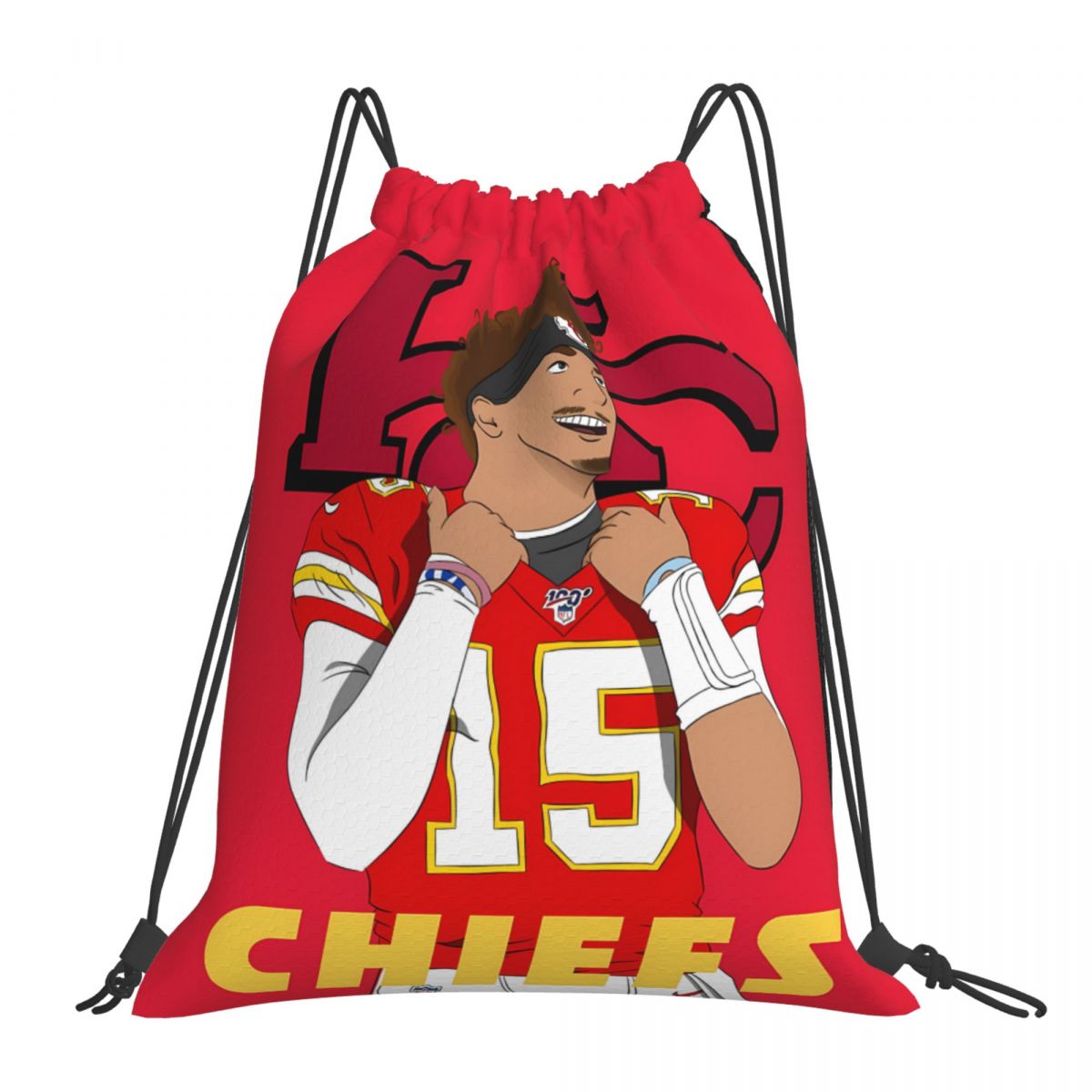 Kansas City Chiefs Patrick Mahomes Art Foldable Sports Gym Drawstring Bag