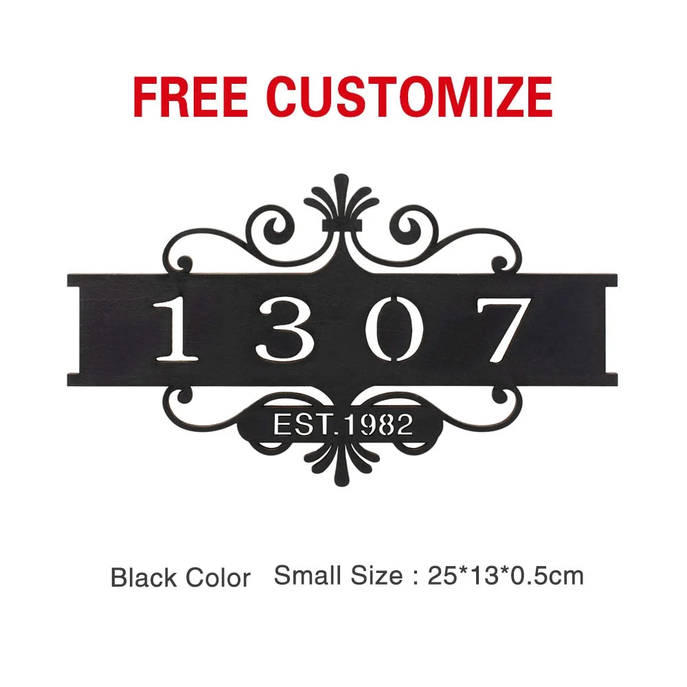 Custom Wooden House Sign Personalized Home Outdoor Plates Apartment Door Numbers Signs For Door Yard Decoration