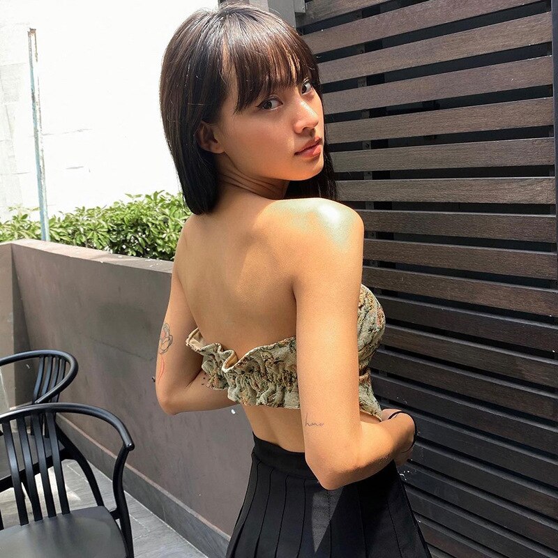 Ootddress Summer Sexy Off-Shoulder Tube Tops 2025 New Strapless Backless Printed Tank Top Vest Vintage Corset Camis Party Clubwear