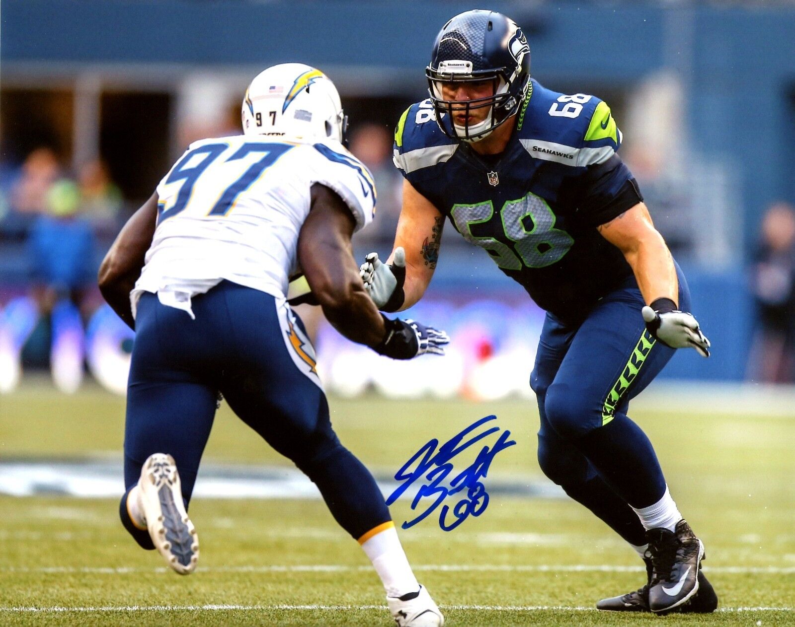 Justin Britt 8x10 Photo Poster painting #2 Autographed Signed AUTO Seattle Seahawks