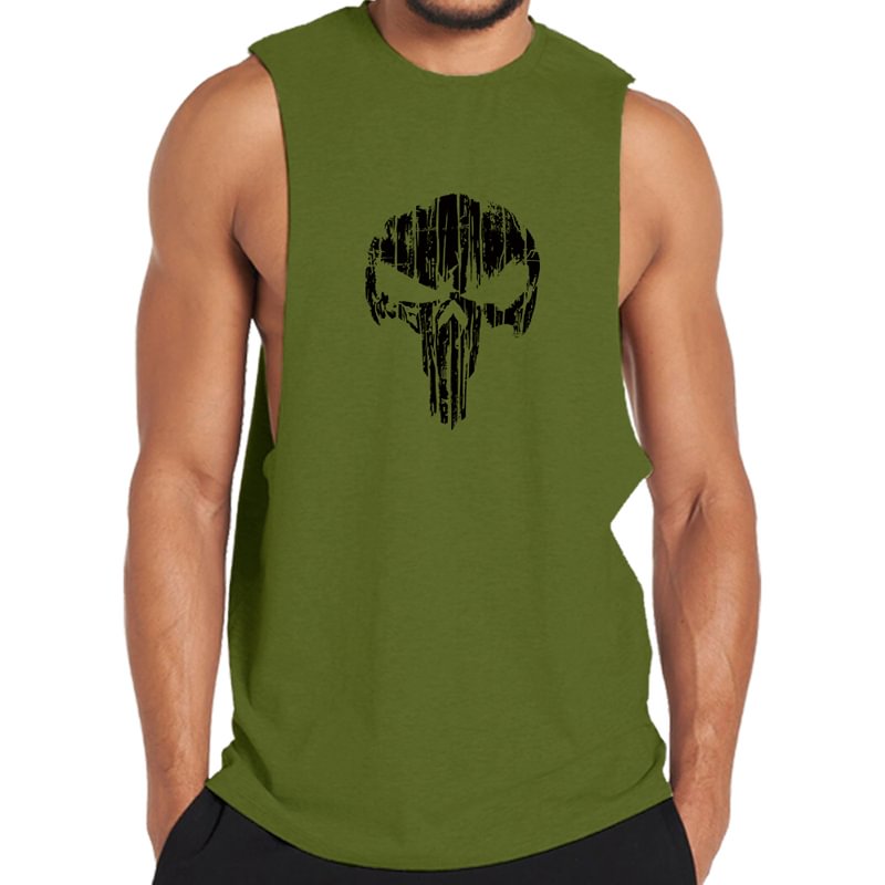 Cotton Skull Workout Tank Top tacday