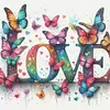 Love Butterfly-11CT Stamped Cross Stitch 40*40cm/15.75*15.75in tapestrymarket