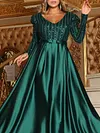 Plus Size Shiny Long Sleeves Maxi Dress