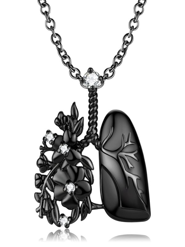 Lung & Flower Goth Dark Necklace