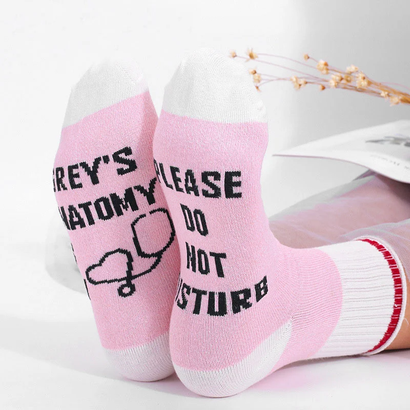 Stylish Alphabet Jacquard Cotton Socks