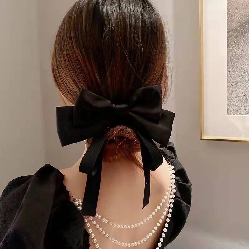 Korean New Bow Hair Accessories Solid Color Bows Hairpins3
