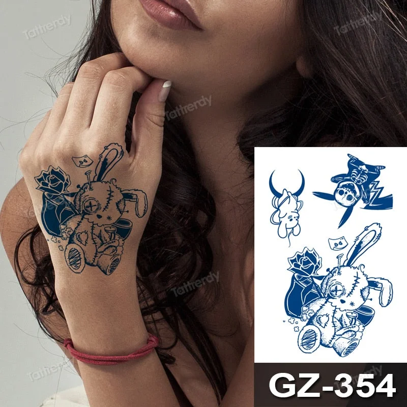 juice tattoo natural fruit ink body art painting Semi-permanent tattoo sticker lasting 7-15 days cartoon anime rabbit elephant
