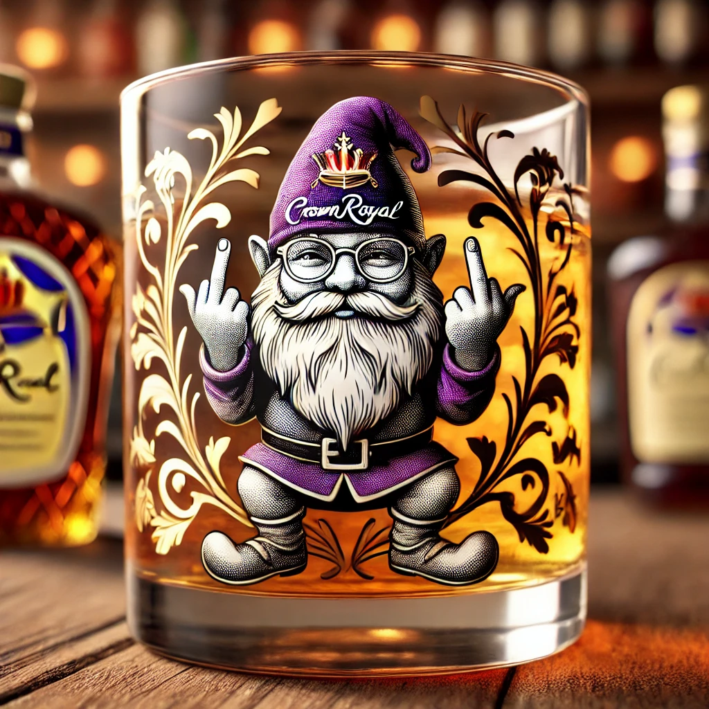 Middle Finger Gnome Whiskey Glass