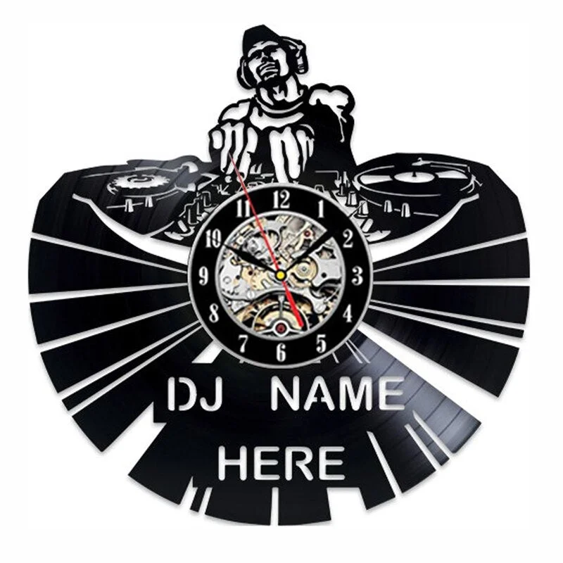 DJing Vinyl Record Wall Clock Modern Design Music Theme DJ Rock Band Combination CD Clocks Hanging Wall Watch Home Decor