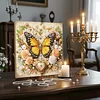Framed Diamond Painting - Special Shaped - Yellow Butterfly and Flowers (25x25cm)