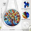 (18.5cm)DIY Acrylic Jigsaw Puzzle Window Hanging with Hanging Chain DIY Stained Glass Decoration Round Window Puzzle Decor for DIY Craft Project (Stained Glass Tree)