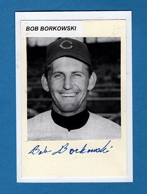 1953 BOB BORKOWSKI-CINCINNATI REDS AUTOGRAPHED Photo Poster painting-EX..(d.2017)