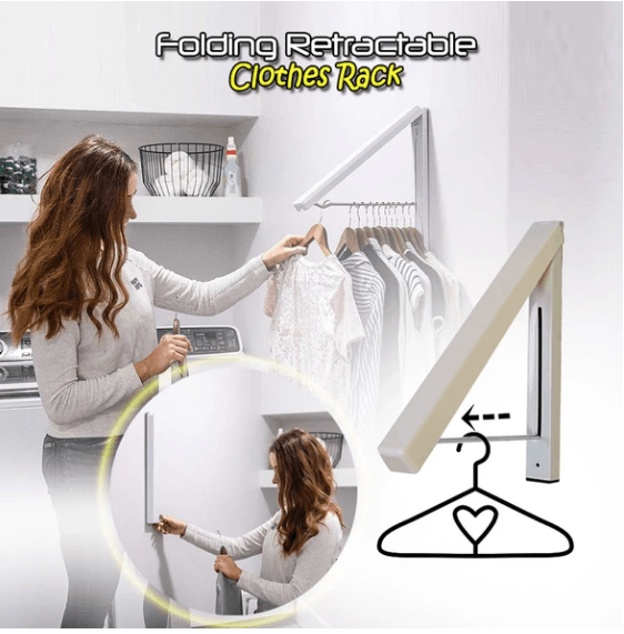 Hugoiio™ Folding Retractable Clothes Rack 1 Set - free shipping