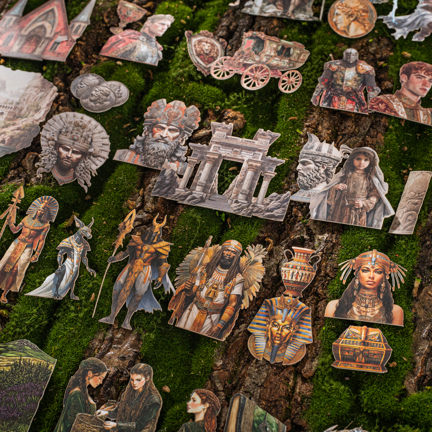 하드 카드 스티커 - 유럽 제국 역사 시리즈 빈티지 캐릭터 성