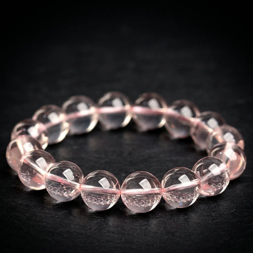 JiStones Ethereal Starlight: Natural Ice Orange Pink Crystal Bracelet Ethereal Ice Orange Pink (Starlight Effect)-14mm - 14.8mm Single Strand (Approx. 15 Beads)