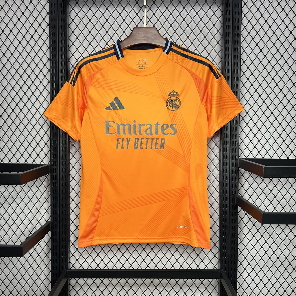 Real Madrid Maillot foot 2024 2025 Extérieur Orange  Maillot De Fou, site maillot de foot pas cher