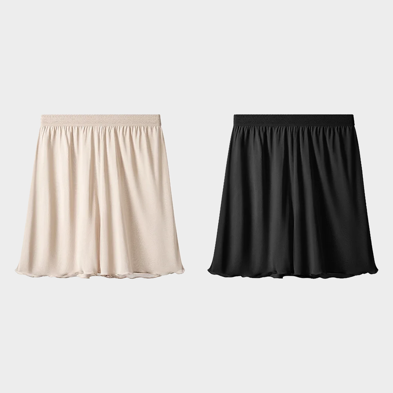 Women's 100 Silk Slip Shorts Panties Ruffle Leg Openings 2-Pack REAL SILK LIFE