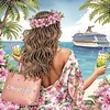 (Box Packaging)Diamond Painting-DIY Crystal Rhinestone Beach Vacation Girl