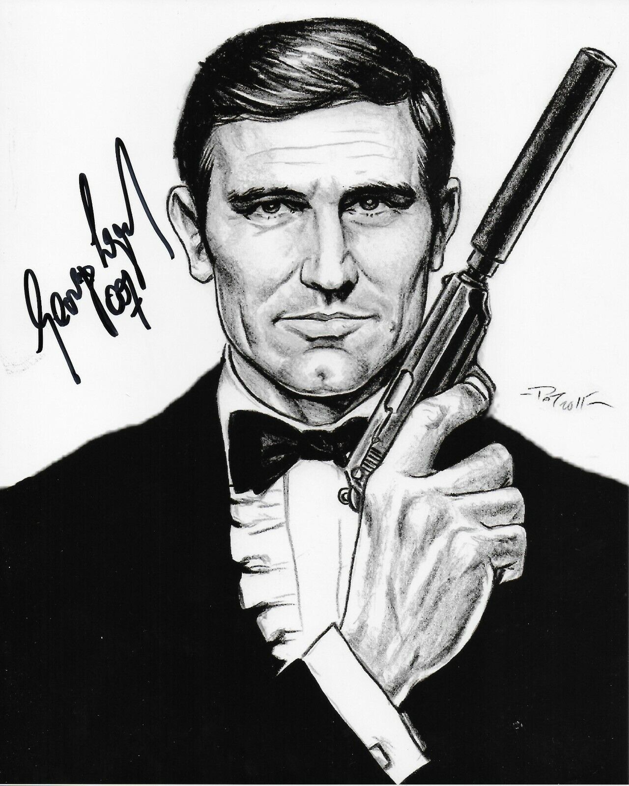 George Lazenby James Bond 007 Original Autographed 8X10 Photo Poster painting #49 signed @HShow