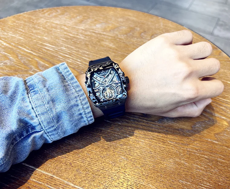 Fully Automatic Mechanical Skeleton Tourbillon Personalized Luminous Waterproof Watch