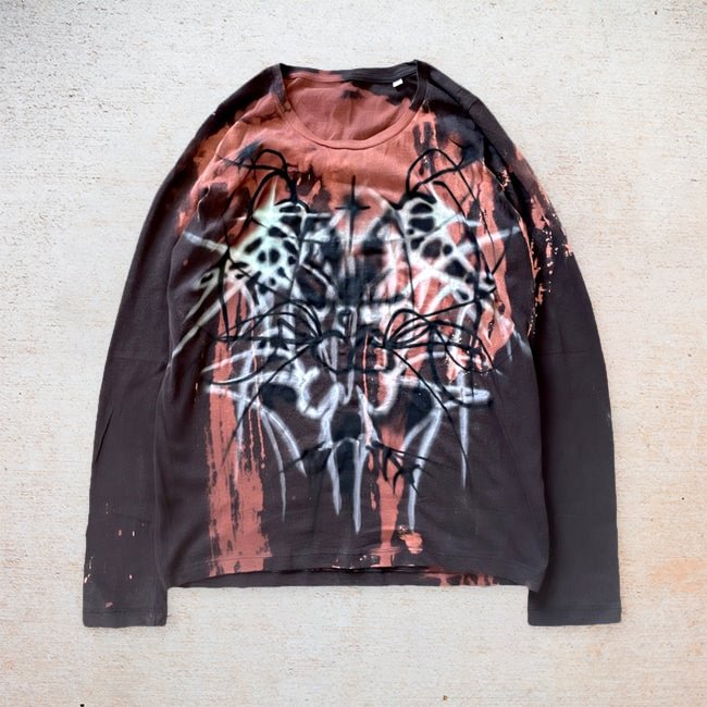 Retro graffiti casual tide brand long-sleeved round neck T-shirt