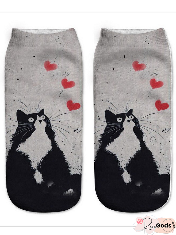 Cat Printed Socks