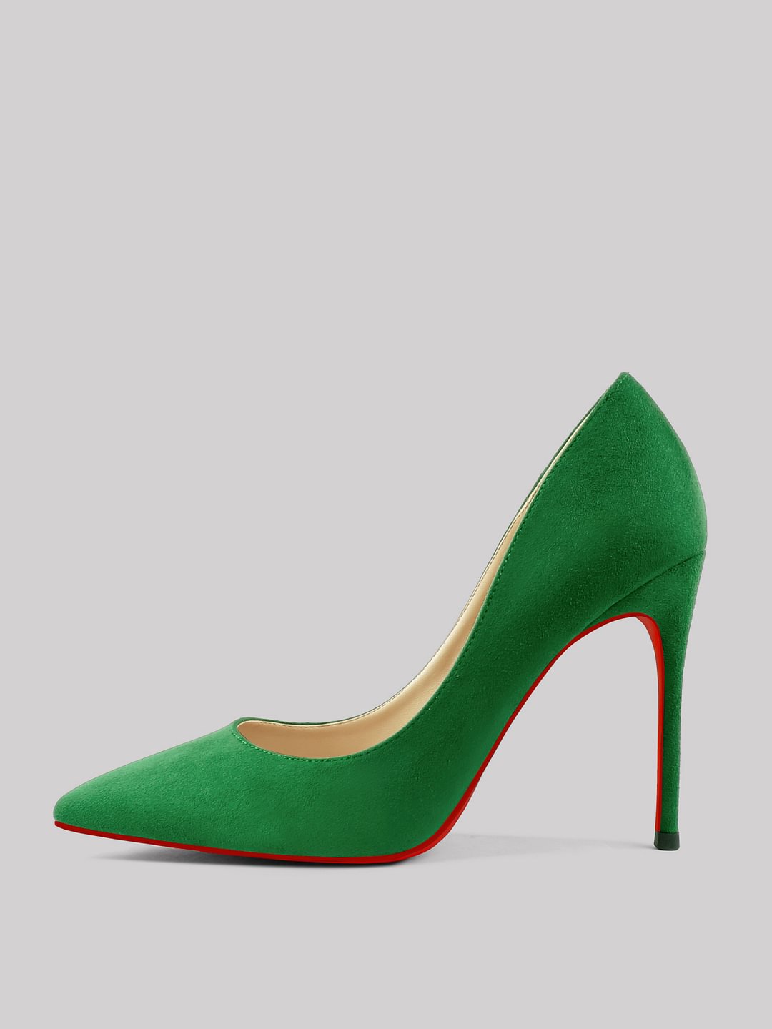 3.94“ Women's Classic Stiletto High Heels Pointed Toe Red Bottoms Shoes So Kate Suede Pumps