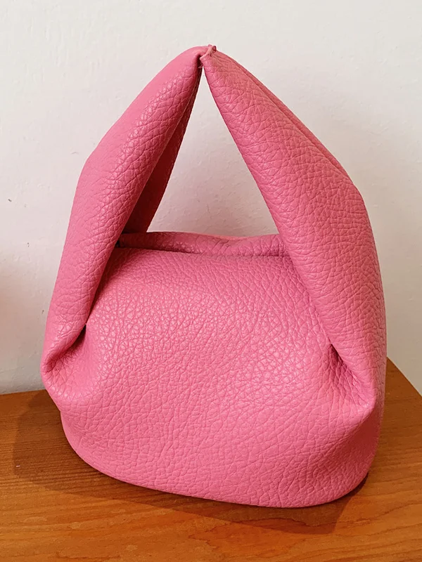 Adjustable Pleated Pockets Solid Color Crossbody Handbags