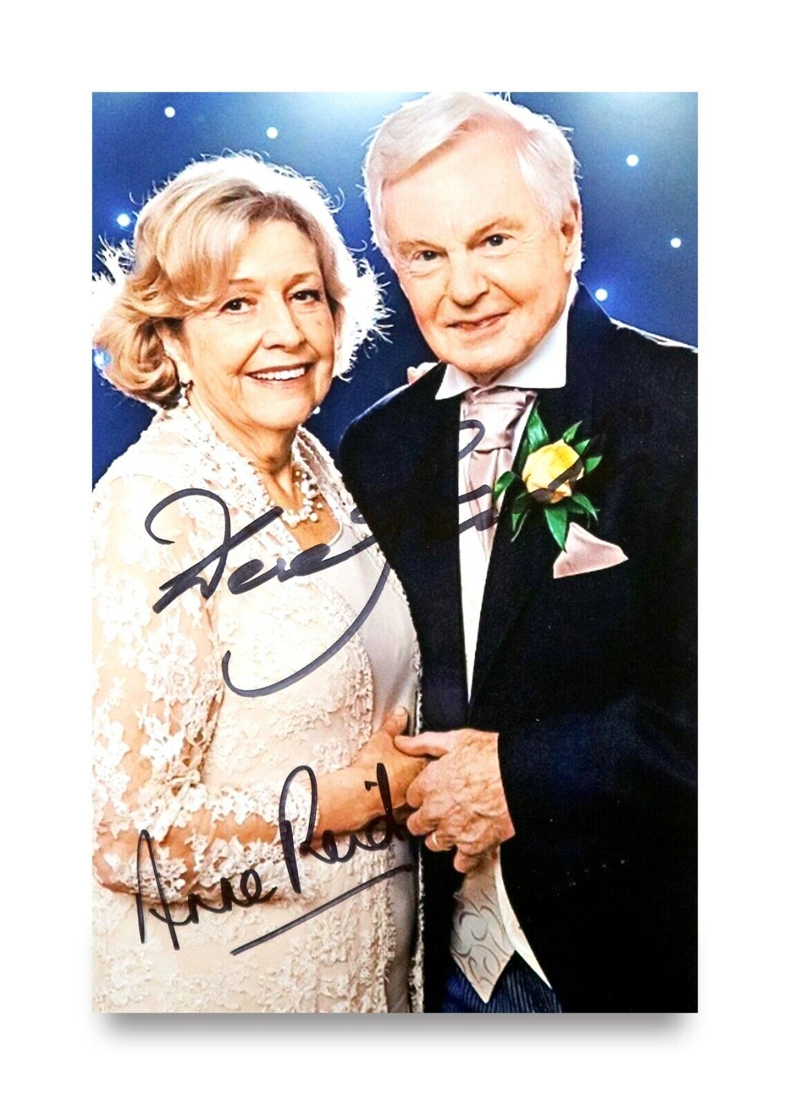 Derek Jacobi & Anne Reid Signed 6x4 Photo Poster painting Last Tango In Halifax Autograph + COA