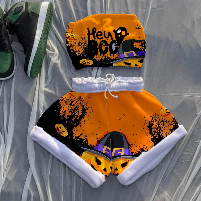 Ladies Personality Print Halloween Set