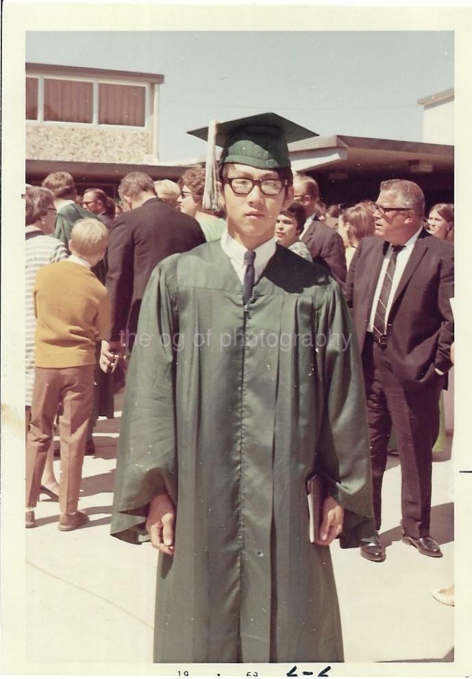 The Graduate FOUND Photo Poster painting ColorOriginal Snapshot VINTAGE 14 2 ZZ