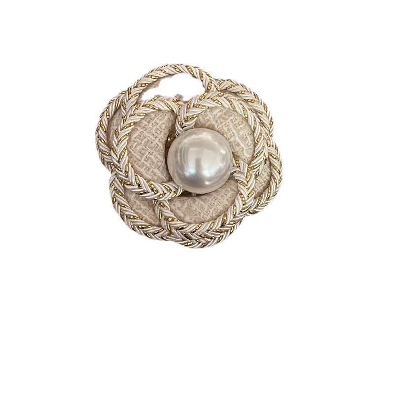 Elegant Pin Flower Imitation Pearl Plating Women’s Brooches