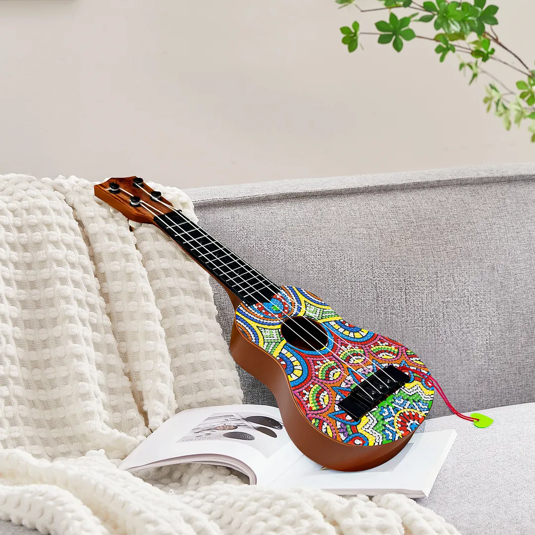 DIY Wooden Guitar Diamond Art Ornament Unique Gifts for Musicians (Mandala)