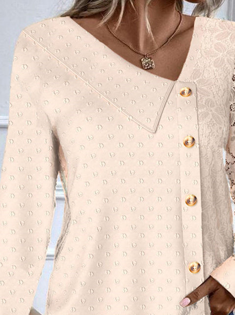 Women Half Sleeve V-neck Solid Color Dress