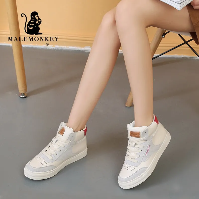 Winter Women High Top Sneakers Short Plush 2021 Autumn Lace Up Casual Platform Shoes Comfortable Soft Non Slip Female Shoes
