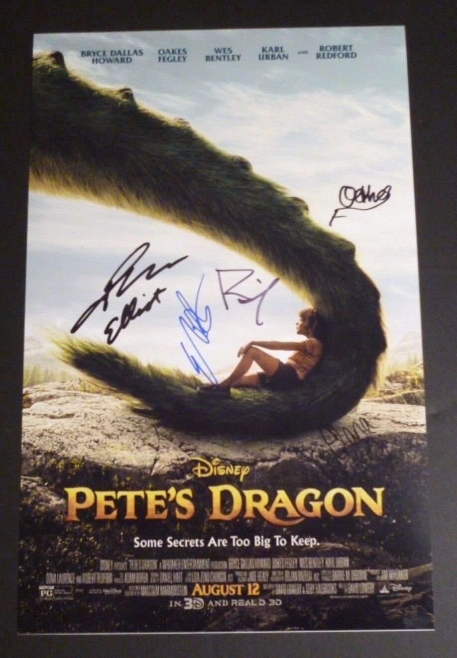 PETE'S DRAGON (2016) Cast(x5) Authentic Hand-Signed 11x17 Poster