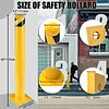 Aysiofdy Safety Bollards Post, Industrial Yellow Powder Coated Steel Bollards with Anchor Bolts, Parking Bollard Post for High Traffic Areas,42"hx4.5"d Traffic Post(3 PCS)