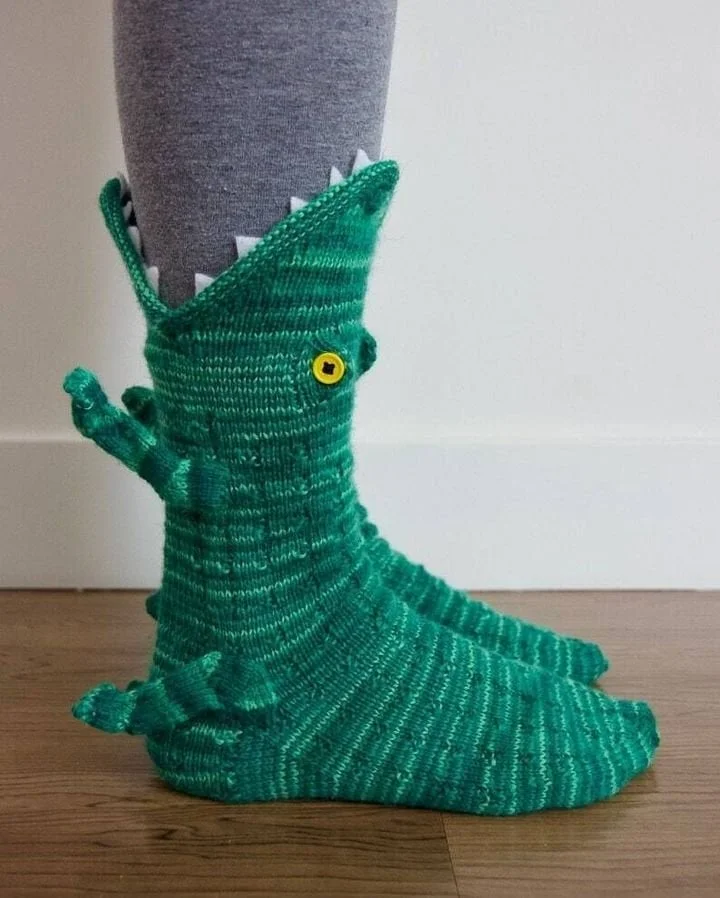 (Buy more save more)Knit Crocodile Socks