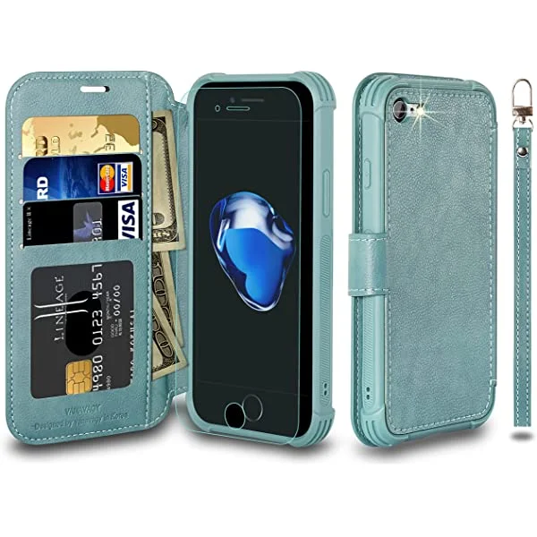 VANAVAGY iPhone SE 2022/iPhone SE 2020 Wallet /iPhone 8/iPhone 7 Wallet Case 4.7 inch
